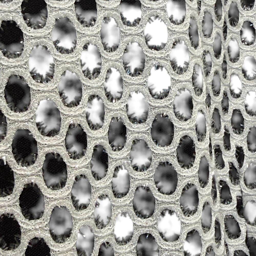 CQ By CQ Blouse Womens Medium Silver Glitter Polka Dot Mock Neck Balloon Sleeve - Picture 6 of 13